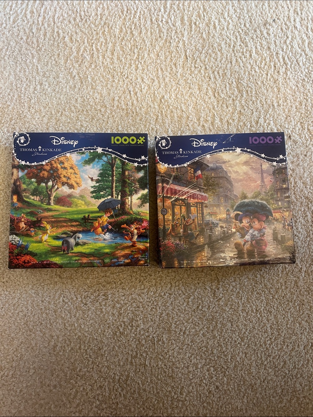 Disney Thomas Kinkade 1000-Piece Puzzle Pair - Blue, Green, Brown Accents